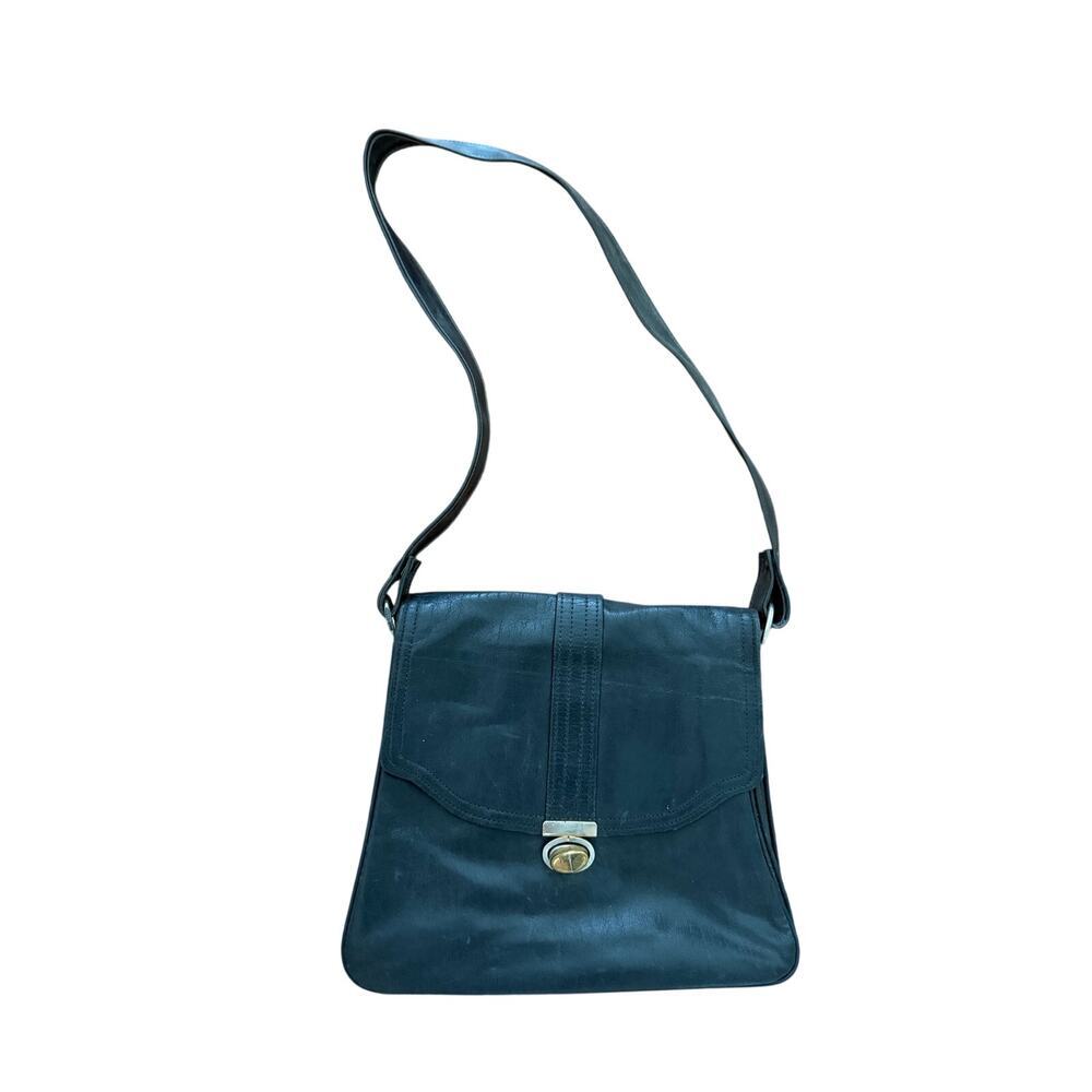 Vintage Garay Black Leather Shoulder Bag - Picture 2 of 8